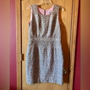 Women’s Woolworth pink metallic tweed mini sheath dress. Size 14